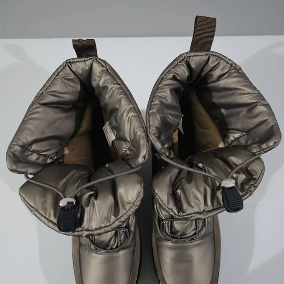 NEW Blondo Daylor Ankle Boot Sz 9.5 Taupe Nylon Suede Waterproof Lug Sole Puffy - Picture 10 of 15